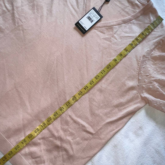 Adrianna Papell Plus Size Blush Pink V-Neck Sheer Sleeve Sweater NWT- 1X - Picture 9 of 9